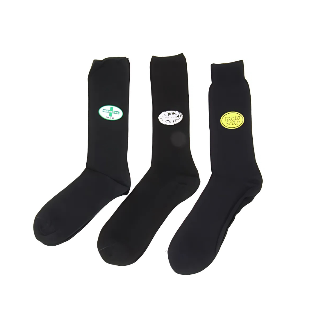 Pack de 3 Calcetines Negros con Logos Exclusivos