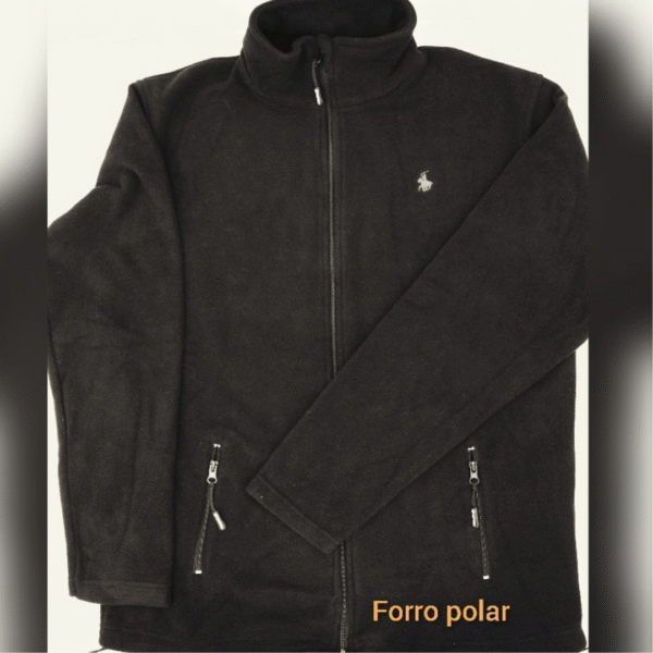 Chaqueta de Forro Polar Negra con Cremallera