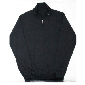 Jersey Negro de Hombre con Cremallera y Cuello Alto