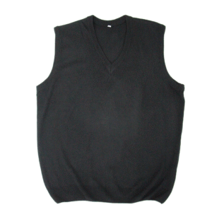 Chaleco de Punto Negro con Cuello V