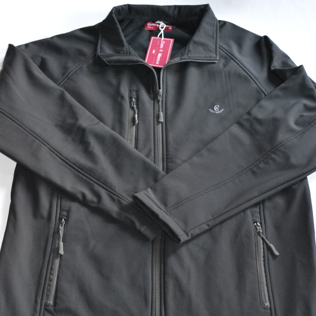 Chaqueta Softshell GOMERS Negra para Hombre con Cremalleras