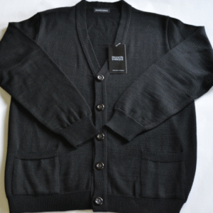 Cárdigan Negro Cuello V con Botones