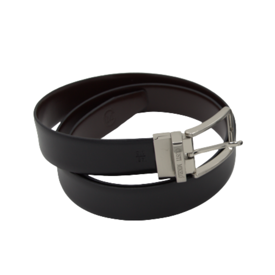 Cinturón Reversible de Piel Negro