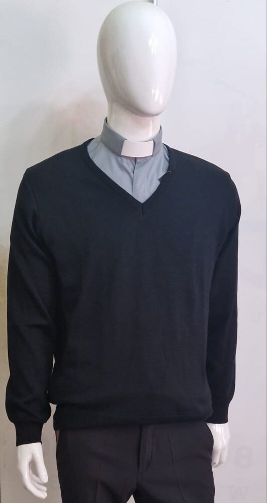 Conjunto Clerical con Chaleco de Punto (V-Neck Vest)
