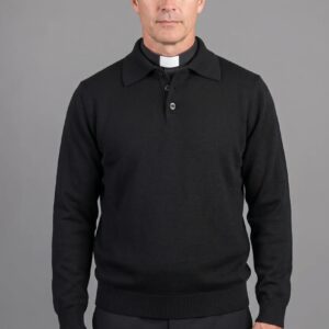 JERSEY CUELLO POLO -  COMPOSICION EN LANA