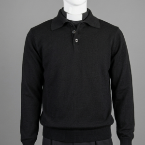 JERSEY CUELLO POLO - COMPOSICION EN LANA